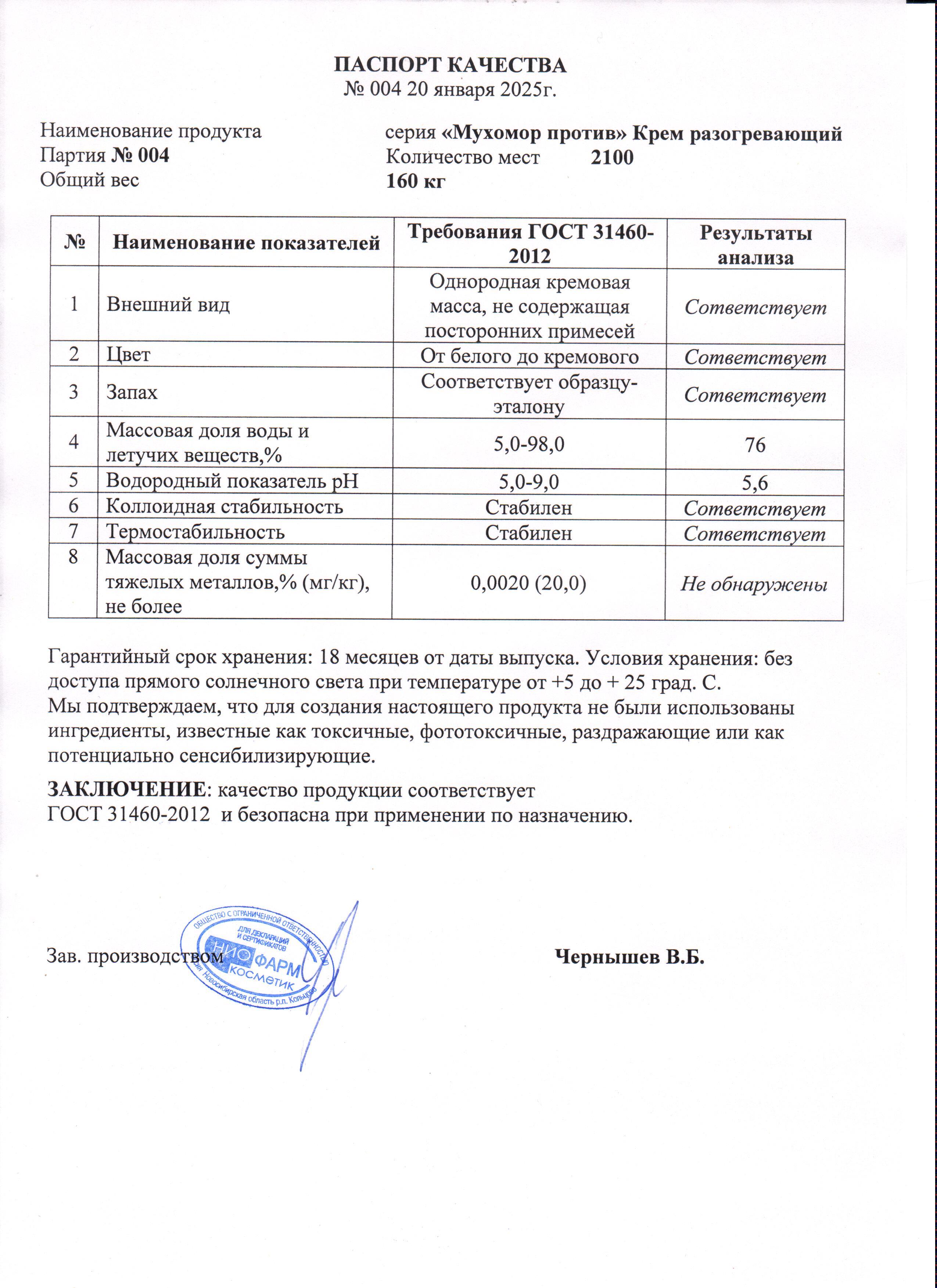 Паспорт №012025